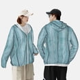 thumbnail image 4 of Gaeub Turquoise Wooden1 Men's and Women's UPF 50+ Long-Sleeved Sun Protection Clothing, Fishing Shirt Long Sleeve Zip-Large, 4 of 7