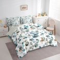 thumbnail image 3 of Feelyou Eucalyptus Leaves Child Bedding Comforter Set 7pcs, Blue Watercolor Plant Queen Bedding Sets, Cartoon Botanical Theme Reversible Queen Sheet Sets, Ultra Soft Bedroom Decor, 3 of 8