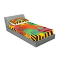 thumbnail image 2 of Ambesonne Retro Fitted Sheet & Pillow Sham Set, Circular Stripes, Twinxl, Multicolor, 2 of 2