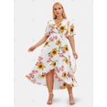 thumbnail image 2 of Vestido Talla Extra Asimétrico Estampado Girasol Rosegal  Vestidos Estampados Tallas Grandes, 2 of 5