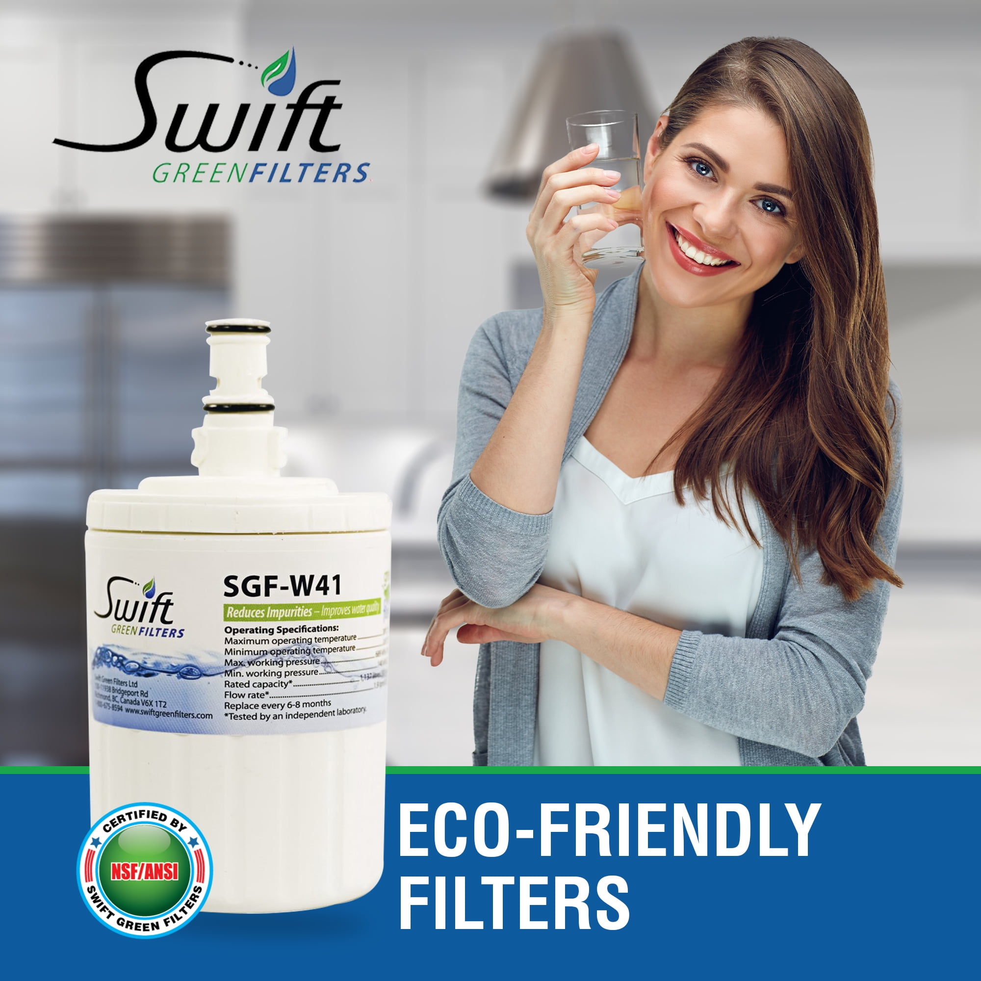 Swift Green Filters SGF-W41 Replacement for Whirlpool 8171413 Refrigerators Water Filters(Pack of 2)