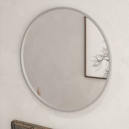 HBCY Creations Silver Circle Wall Mirror 20 Inch Round Wall Mirror for Entryways Washrooms Living Rooms and More (Silver 20 )