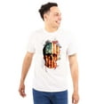 thumbnail image 3 of American Flag Skull Cool Patriotic Plus Size Crewneck Graphic Tee Shirt Brisco Brands 3X, 3 of 6