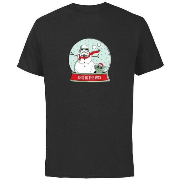 Star Wars Grogu Christmas Stormtrooper Snowman Snow Globe - Short Sleeve Cotton T-Shirt for Adults - Customized-Natural