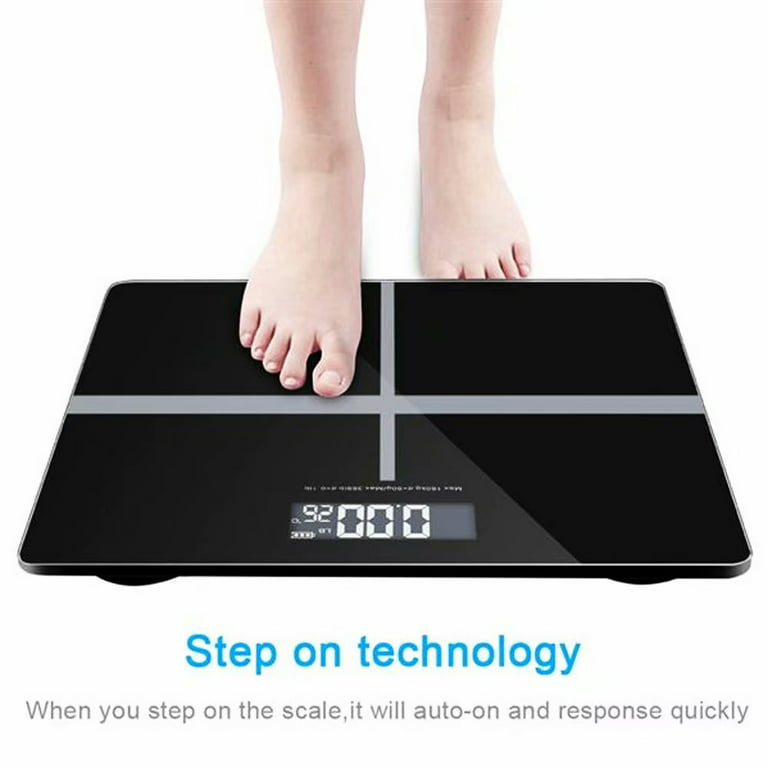 Digital Body Weight Bathroom Scale Weighing Scale with Step-On  Technology,Extra Large Blue Backlit Display and Batteries Included, 400  Pounds