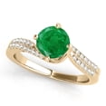 thumbnail image 1 of 1.05 Ct Interwined Design Diamond & Emerald Ring -14k Gold, 1 of 6
