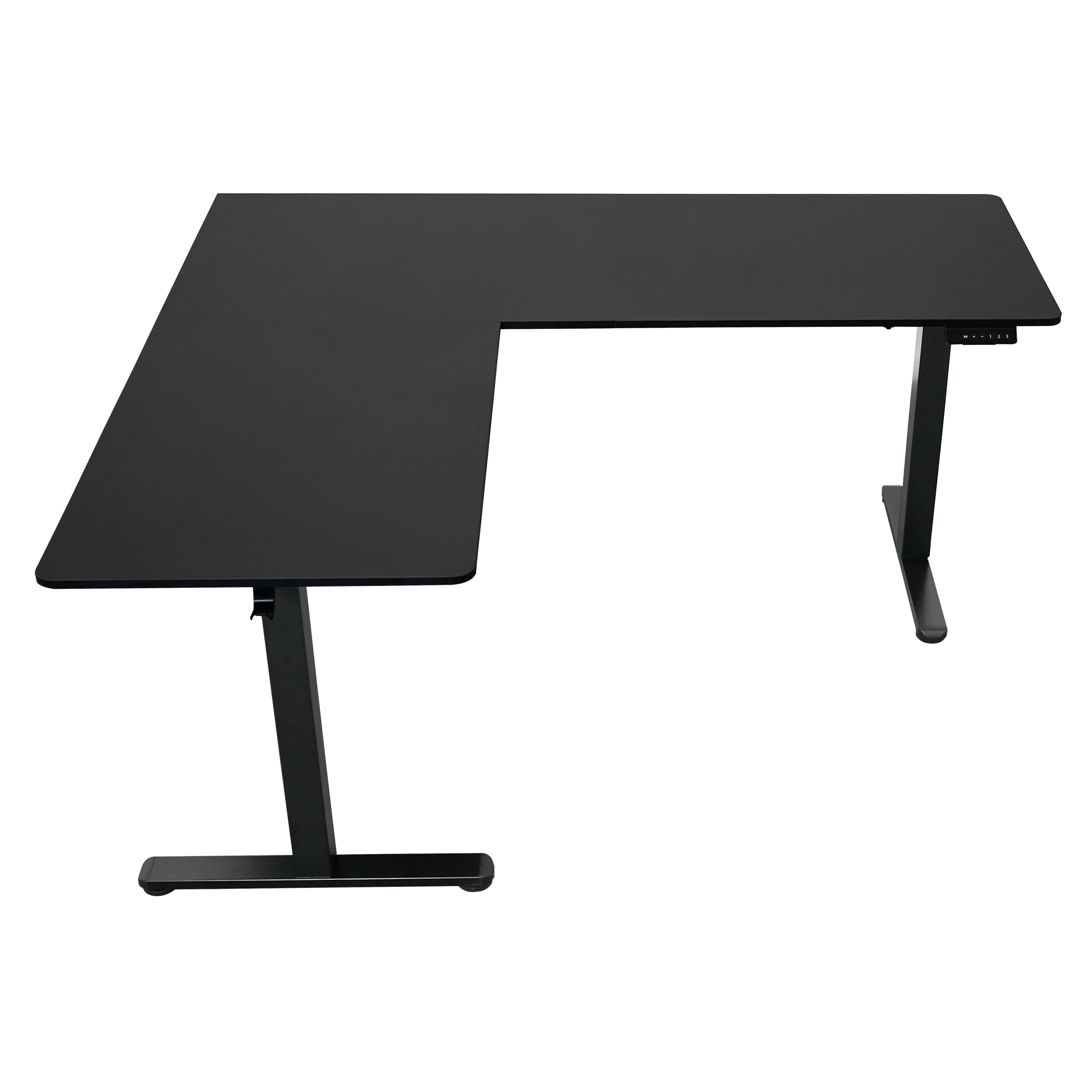 Techni Mobili 63” W L-Shaped Electric Standing Desk with Spacious Desktop, 3 Memory Height Presets and 2 Accessory Hooks, Black