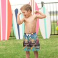 thumbnail image 4 of FORMRS Boys Swim Trunks Quick Dry Mesh Liner Boardshorts Sizes XS-XL, Colorful Road, 4 of 7