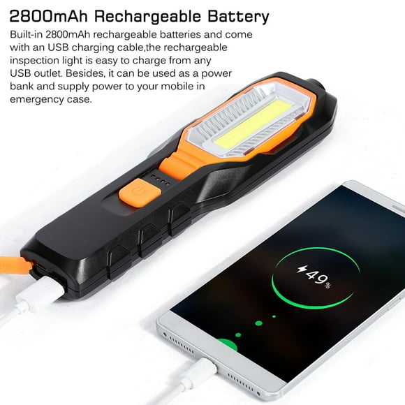 Luz de trabajo Ecomeon 4 Modos Base magnética COB LED USB Recargable para exteriores