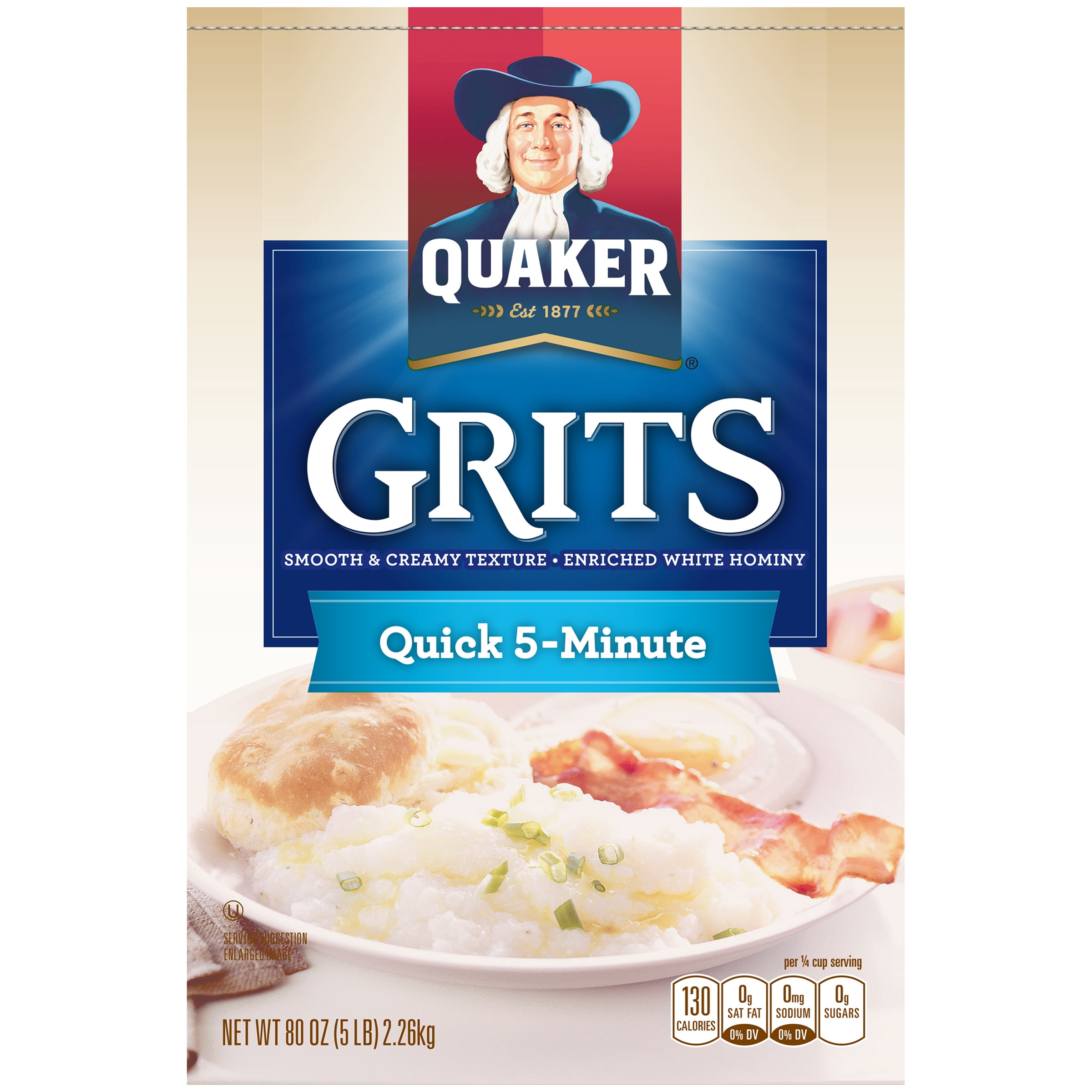 (2 pack) Quaker, Quick 5-Minute Grits, 80 oz Box