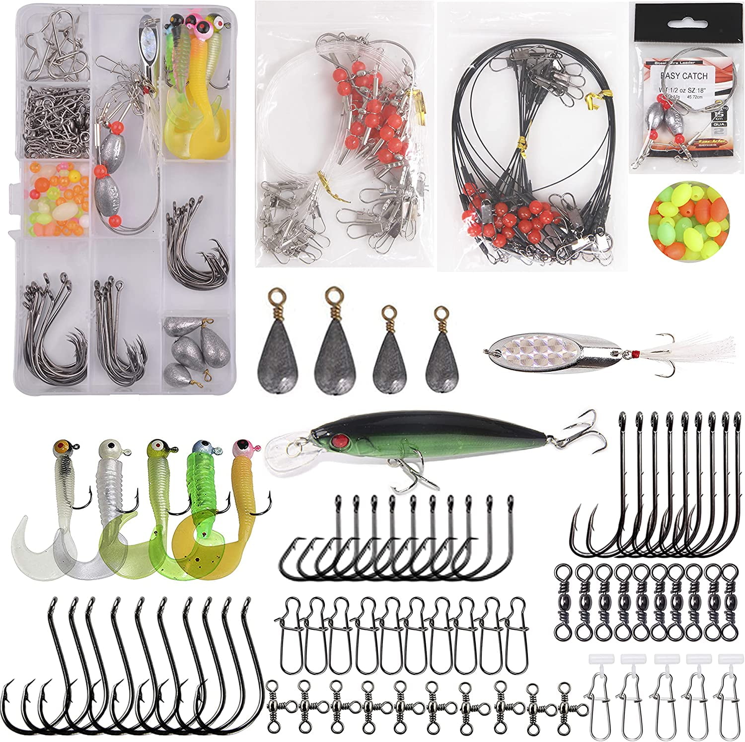 Saltwater Surf Fishing Tackle Kit, 138pcs Fishing Leader Rigs Saltwater