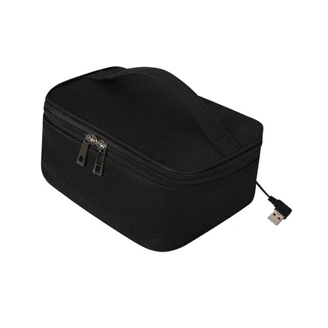 QualitChoice Portable Electric Lunch Bag Reusable Lunch Tote Heater for Car Office Picnic Black