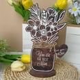 Brown Mother's Day Flowers Wooden Table Holiday Decorations Home
