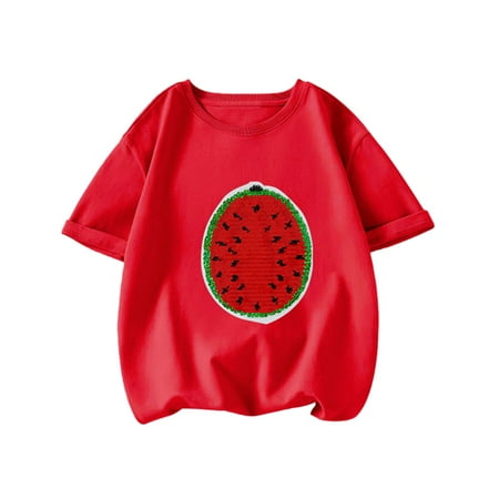 

Godderr Toddler Kids Baby Girls Printed T Shirt Short Sleeve Pullover Tees Youth Crewneck T-Shirt Tops for Girls 3-14T