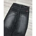 thumbnail image 2 of Pantalones vaqueros Harajuku hip-hop para mujer, ropa de calle SOUTHPOLE, pantalones negros lavados y molidos, pantalones holgados blancos, pantalones góticos anchos, Y2K, nuevo, 2 of 5