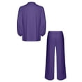 thumbnail image 5 of dPois Mens Praise Dance Pullover with Wide Leg Pants Solid Color Suit Liturgical Dancewear Purple XL, 5 of 6