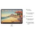 thumbnail image 2 of Chicago Illinois - Lake Michigan - Chicago and Southern Air Lines (C&S) - Edgewater Beach Hotel - Vintage Airline Travel Poster by Kerne Erickson - 8 x 12 inch Vintage Wood Art Sign, 2 of 4