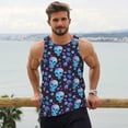 thumbnail image 6 of Logiee Skull Flower Blue Print Men's Workout Tank Top,Quick Dry Workout Tank Top,Gym Muscle Tee,Fitness Bodybuilding Sleeveless T Shirt-X-Large, 6 of 7