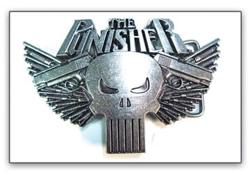 Belt Biker Buckle to suit 1.5" Belt Buckle 40mm Skull With Wings and Roses 