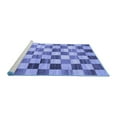 thumbnail image 2 of Ahgly Company Machine Washable Indoor Round Checkered Blue Modern Area Rugs, 7' Round, 2 of 4