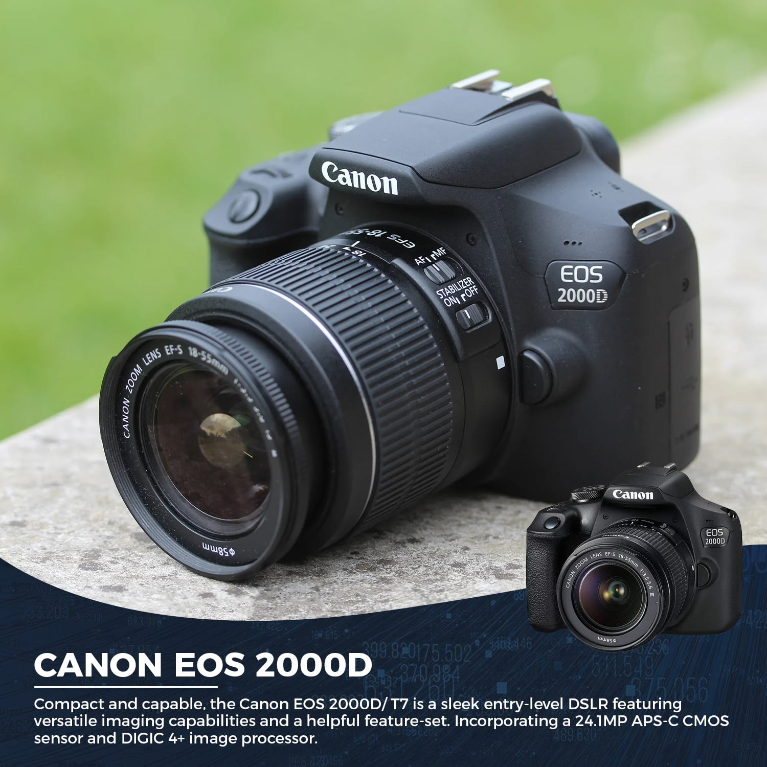 Canon EOS 2000D / Rebel T7 DSLR Camera Bundle with 18-55mm Canon EOS 2000D / Rebel T7 DSLR Camera Bundle with 18-55mm