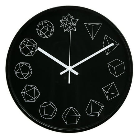 - Arospa 12 in. Modern Geometric Shapes Design Wall Clock