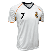 Men's Real Madrid Number 7 Performance Jersey, Licensed R. Madrid Shirt (White AL)