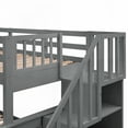 thumbnail image 6 of Twin-Over-Full Bunk Bed with Storage and Guard Rail, Gray, No Box Spring Needed, 6 of 14