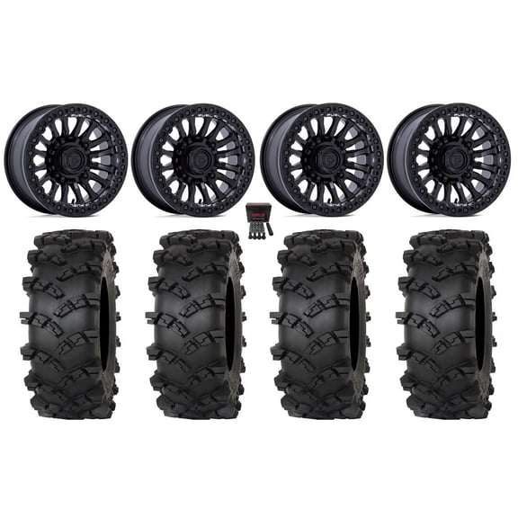Fuel Rincon Bdlk 15" Wheels Bk 32" Outlaw M/T Tires Sportsman RZR Ranger