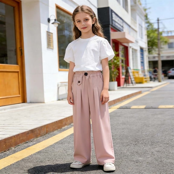 Jizhanggg Stylish and Comfortable Girls Casual Trousers Lightweight Pants for Everyday Wear and School Outfits Clothes for Kids Size 8 Girls Size 5 Girls Pants Girl Baby Legging Girls Warm up