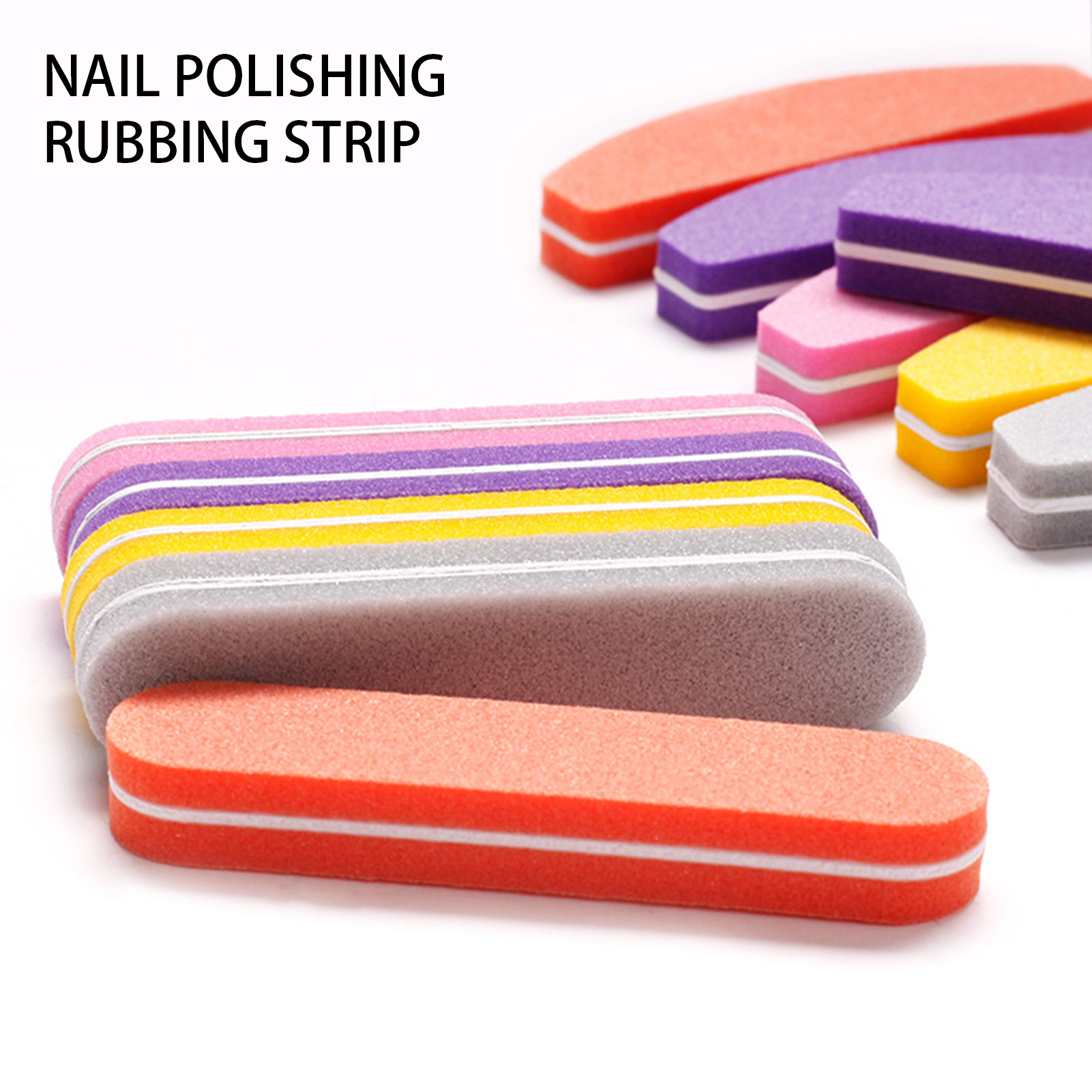 GoFJ 10Pcs Nail Rubs Doublesided Polishing Laborsaving Nail Polish