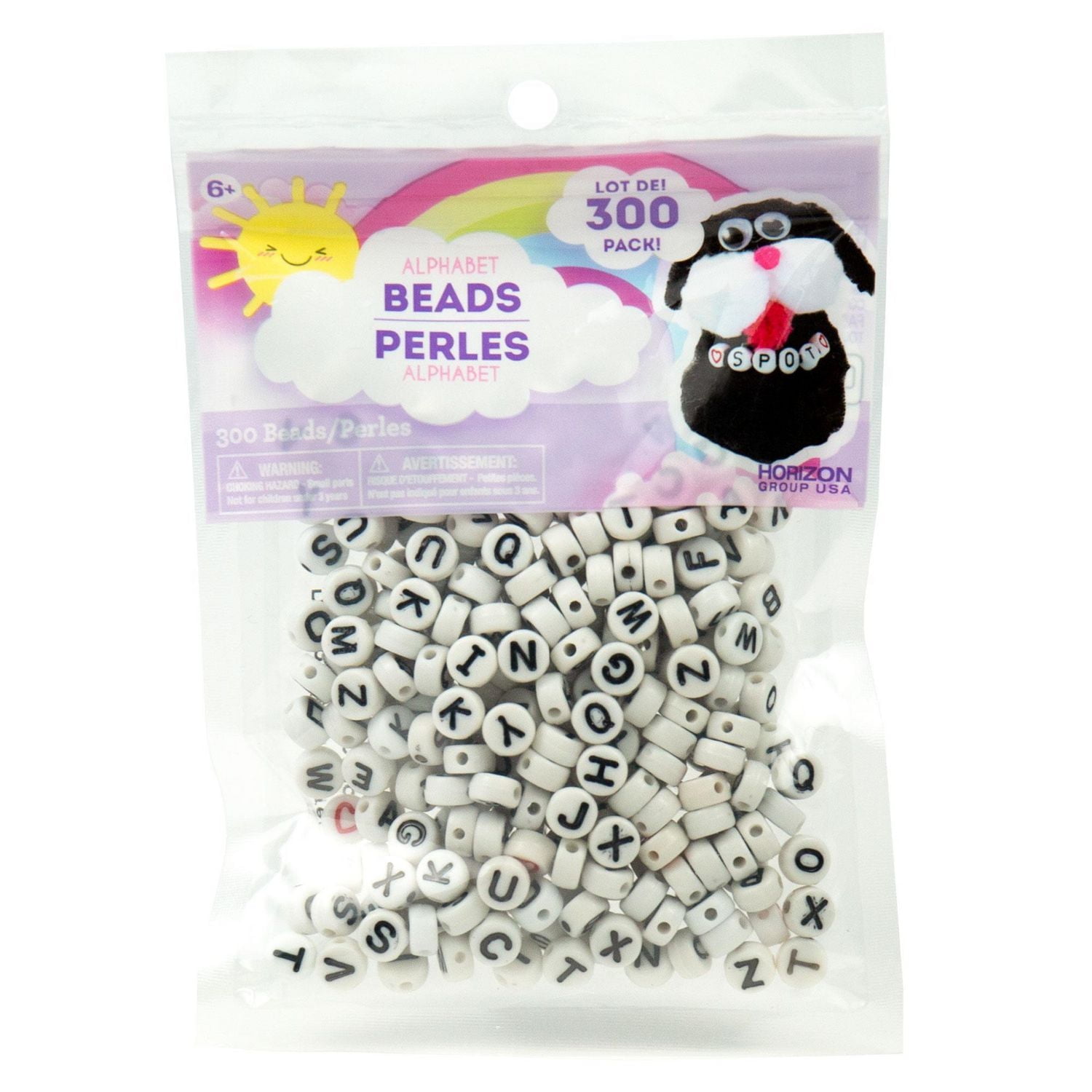Petites perles blanches avec lettres de l’alphabet par Horizon Group USA