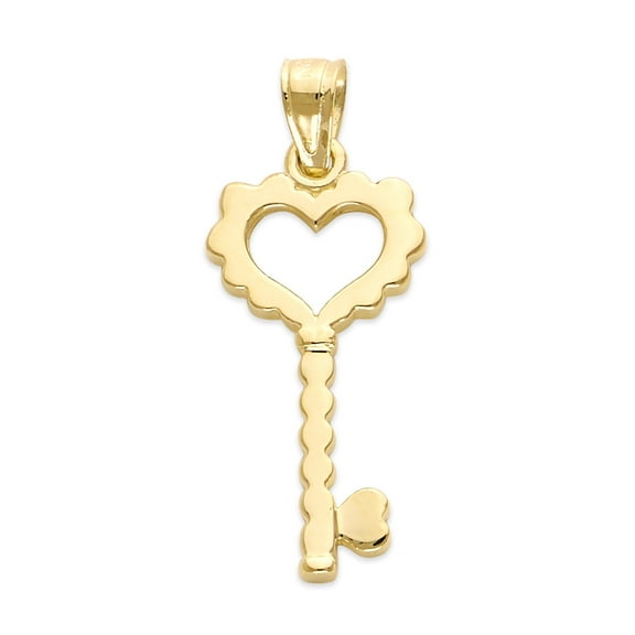 10k Gold Key to My Heart Pendant, Lovers Jewelry, Friendship Gifts for Her