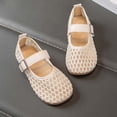 thumbnail image 5 of WEIGFI Infant Todder Girls Sandals Closed Toe Breathable Mesh Ballet Soft Sole Casual Lightweight Adjustable Strap Funny Holiday Shoes,Beige,7-8 Years, 5 of 8