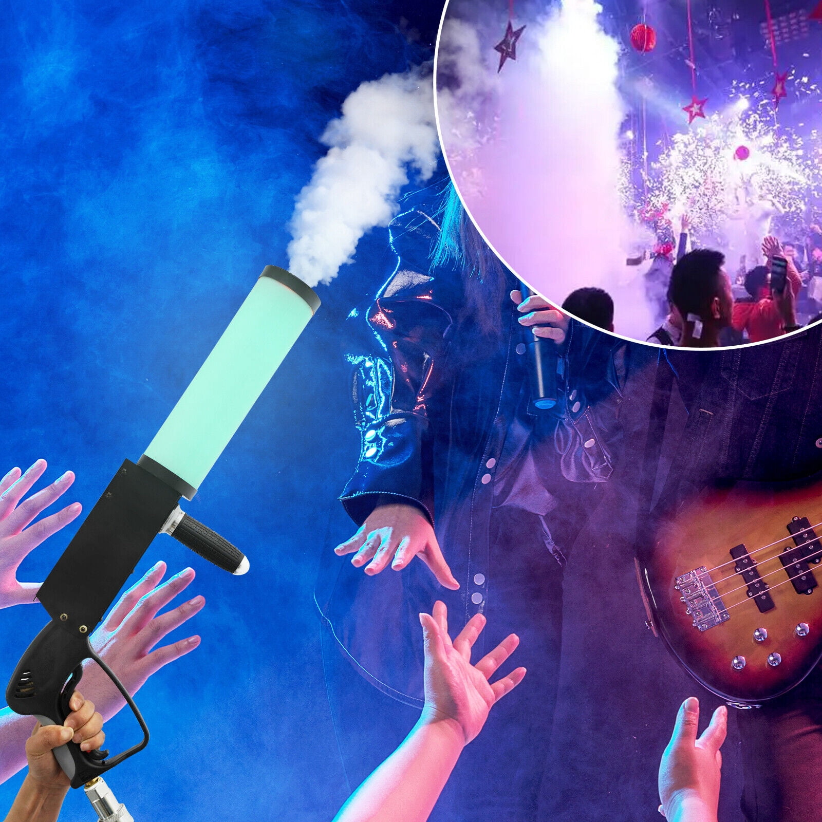 Fichiouy Led CO2 Jet Machine Cannon Fog Machine CO2 Special Effects DMX Stage Effect