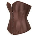 thumbnail image 2 of Corset Top For Women Bustier Lingerie for Women Stain Overbust Vintage Waist Cincher Brown M, 2 of 5