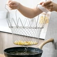thumbnail image 1 of FLAMEEN Frying Basket,Foldable Frying Net Basket Cooking Strainer for French Fries Potato Fryer Fried Food Kitchen Cooking Tool,Frying Net, 1 of 7