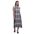 thumbnail image 1 of Bimba Robe Teinture sur Nœuds Décontractée Longue Dos Nu à Col Licou pour Femme Robe de Plage Imprimée - Moyen, 1 of 6