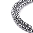 thumbnail image 2 of 1strand Non-Magnetic Hematite Beads Strands Faceted Round Silver Plated 3mm Hole: 1mm 136pcs/strand 15.7 inch, 2 of 5