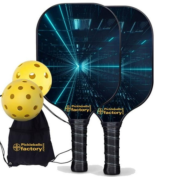 Pickleball Factory PB00010-4-C 2022 Optical Fiber Best Pickleball Paddles Set, Carbonfiber Graphite