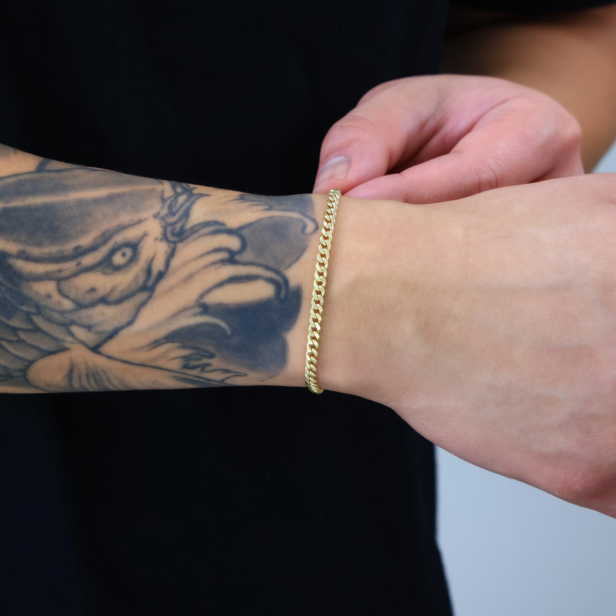 Nuragold 14k Real Yellow Gold Miami Cuban Link 4mm Chain Bracelet (7"-9") Italian Jewelry for Men & Women