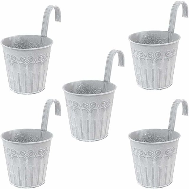 Juego de 8 macetas para exterior, soporte para plantas de interior, macetero colgante para plantas de exterior, decoración escandinava para jardín (5 macetas) -
