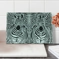 thumbnail image 2 of Zebra Print Cutting Board, Illustration Pattern Zebras Skins Background Blended over Zebra Body Heads, Decorative Tempered Glass Cutting and Serving Board, Small Size, Black White, by Ambesonne, 2 of 5