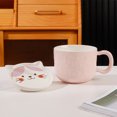 thumbnail image 4 of Taza de desayuno de gato con relieve de dibujos animados de cerámica de 480ml, taza de avena para el hogar del estudiante, 4 of 5