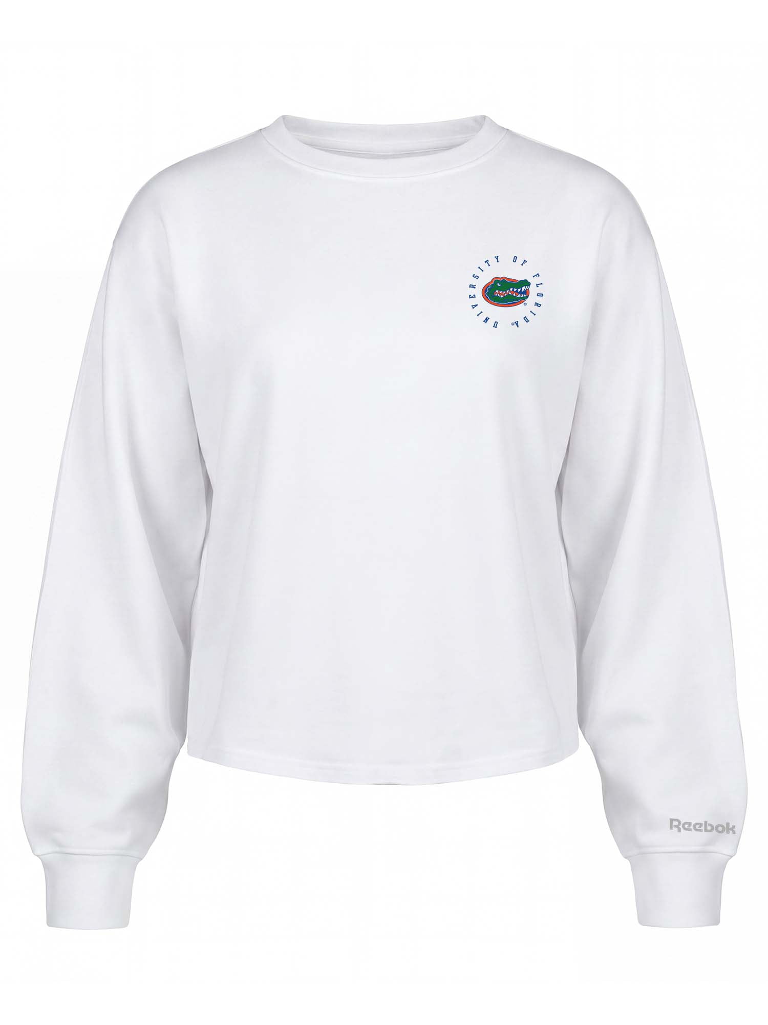Florida Gators Reebok Womens White Heavyweight Cotton Long Sleeve Pullover