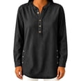 thumbnail image 6 of Womens Denim Shirt Long Sleeve Button Down Shirt Casual Jean Shirt Jacket Vintage Denim Blouses Tops with Pockets Black S, 6 of 6