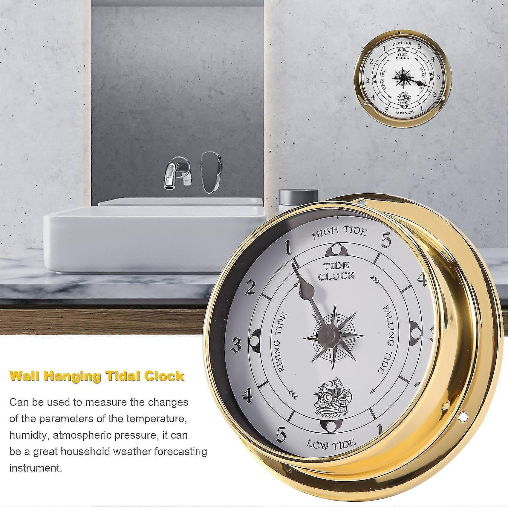 Tidal Clock, Tester Copper Shell Marine compatible with Weather Station, Wall Hanging Boat Using Tidal Clock, 1