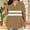 Brown, variant on Women's Plus Size Summer Tunic Tops 2025 - Striped Wrap V-Neck Blouse, Loose Fit Short Sleeve Chiffon Business Casual Tee