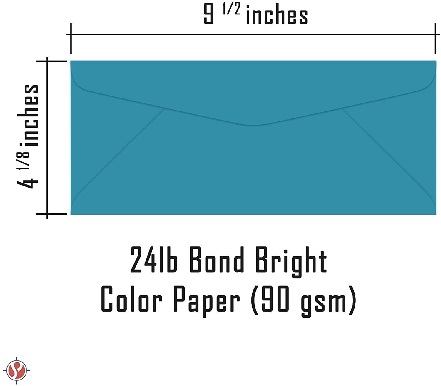 Cerulean Blue #10 Business Color Mailing Envelopes | 4 1/8 X 9 ½ inches | 24lb Bond Bright Color Paper (90 GSM) | 50 Envelopes Per Pack