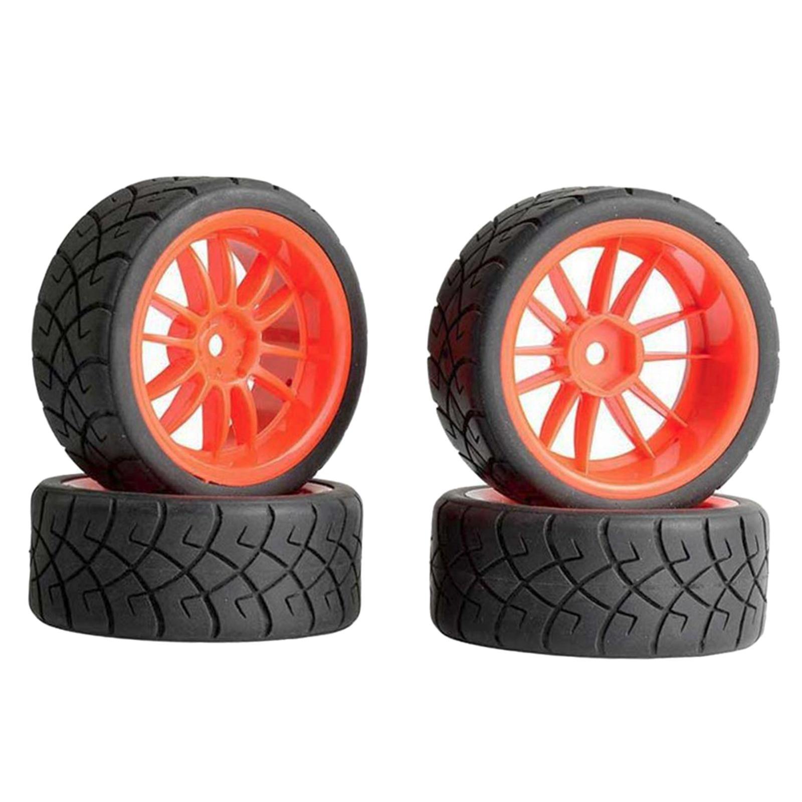 4pcs 1:10 Rubber Tire Remote Control Truck for 144001 124018 124019 for Remo 1631 Spare Parts , Red - image 2 of 7